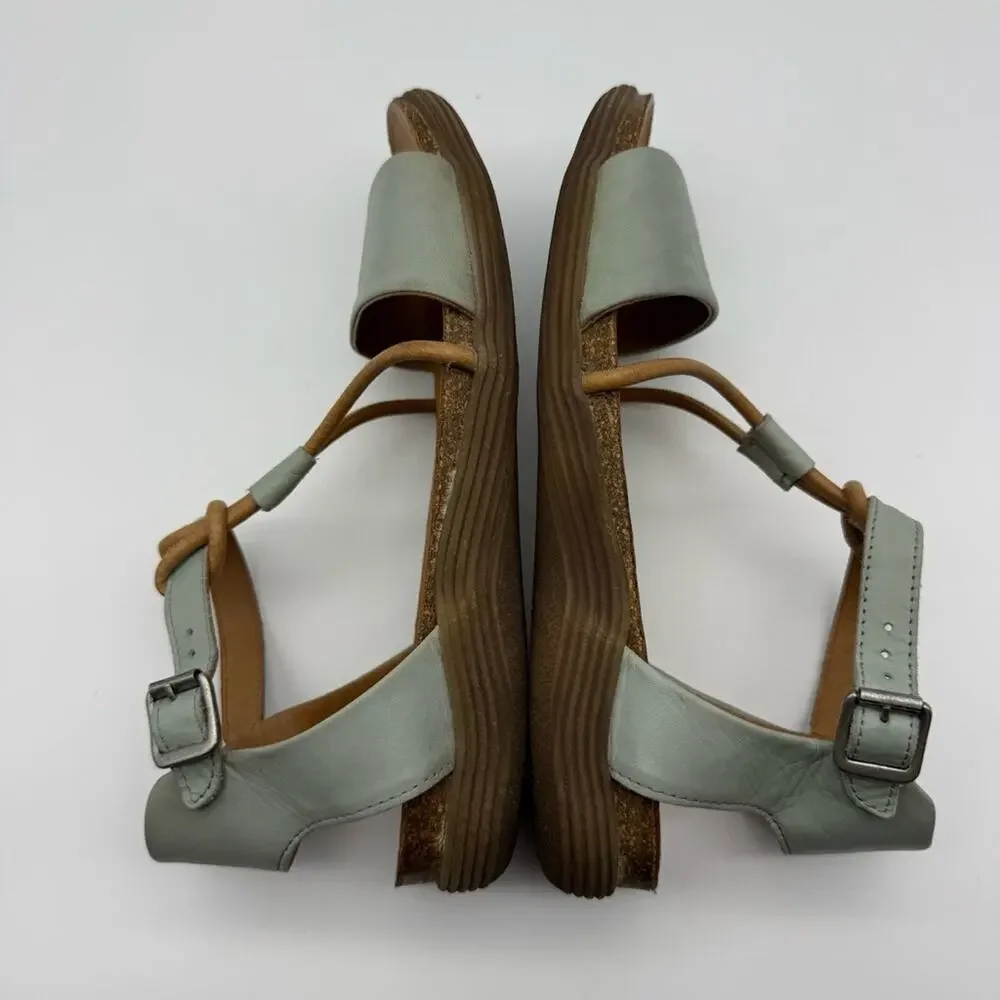 Miz Mooz Medina T Strap Leather Sandal Aquamarine Blue EU 37 US 6.5-7 - Picture 8 of 15